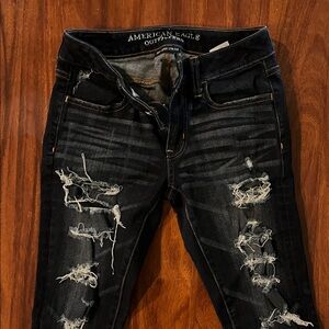 American Eagle Outfitters Dark blue  Ripped Skinny Jeans